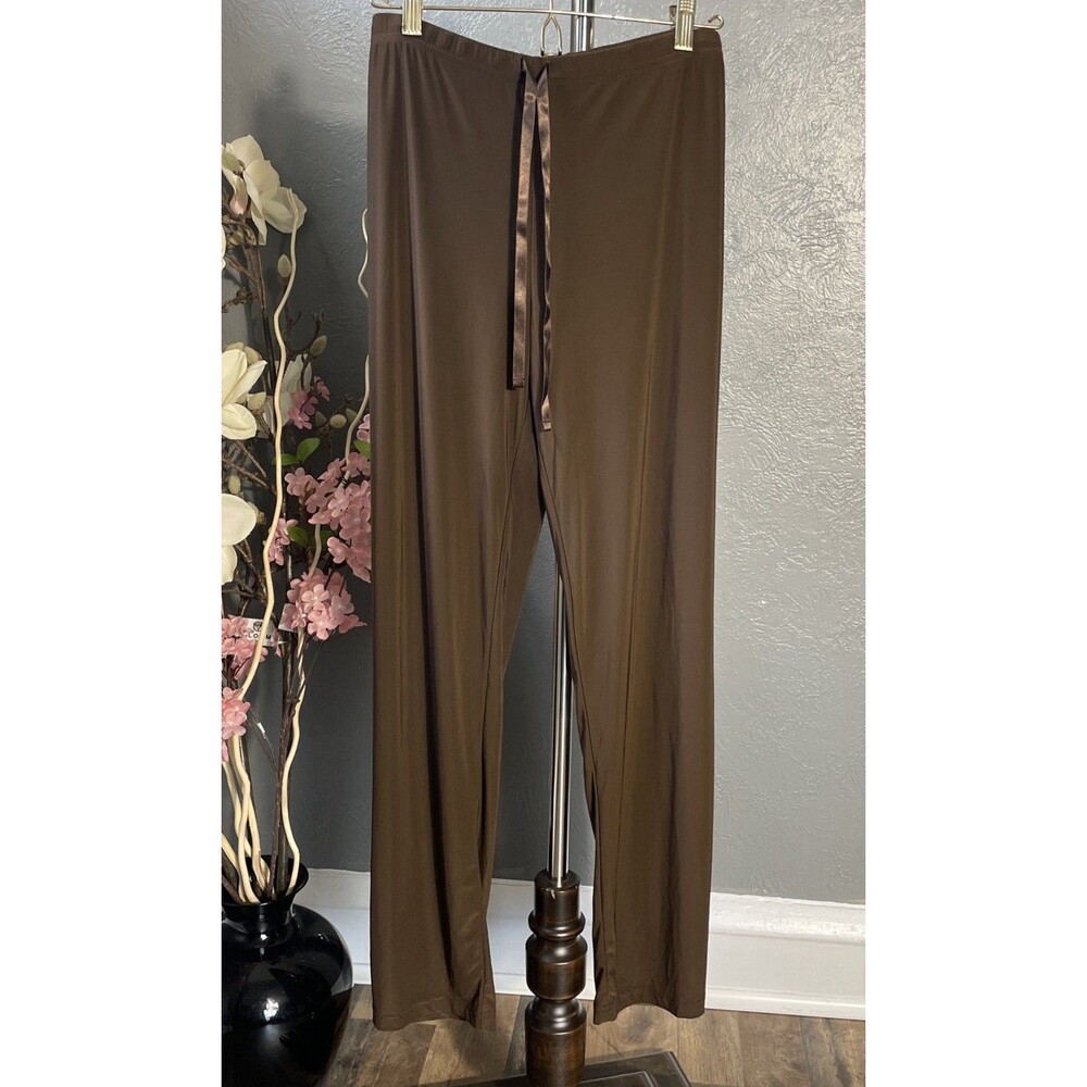 SECRET TREASURES Sleepwear Pajama Pants M8/10 Brown Stretch Pull-on Drawstring